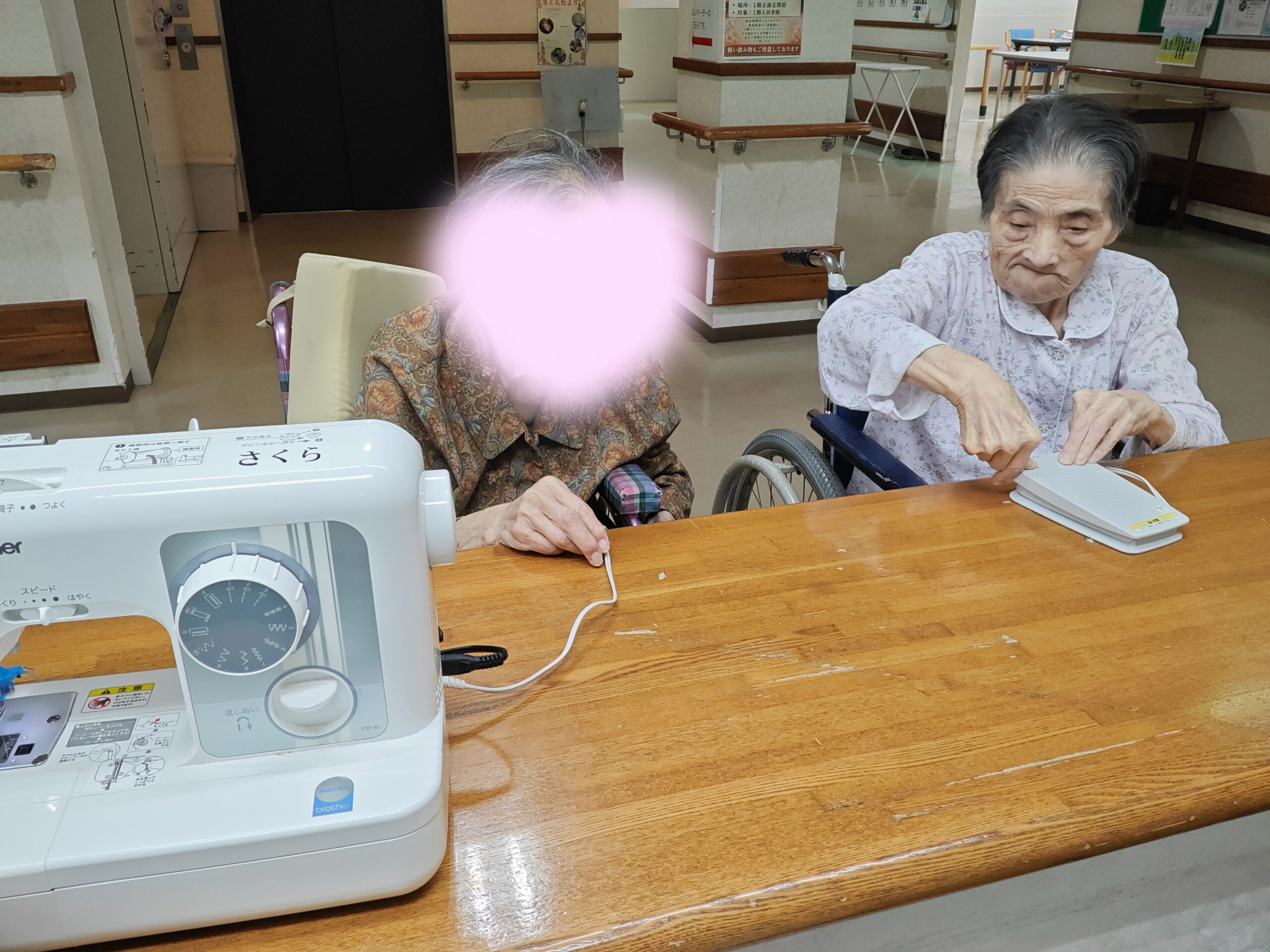 ミシンがけの様子